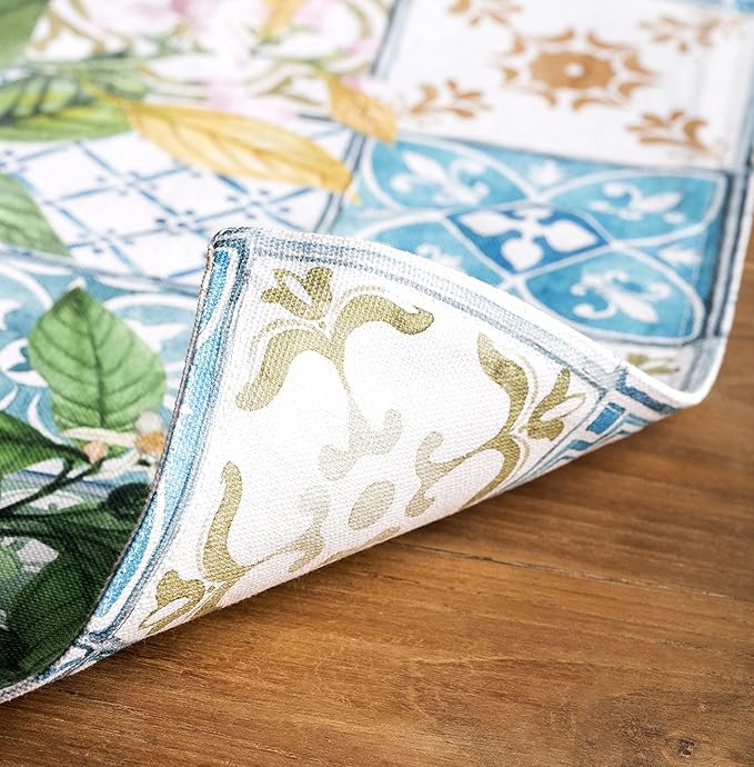 Maison d' Hermine Placemats Set of 4 100% Cotton Washable Cloth Place Mats, Reusable Table Mats for Kitchen Dining Decoration, Party, Wedding, Restaurant Spring/Summer (Agrume, 13" x 19")