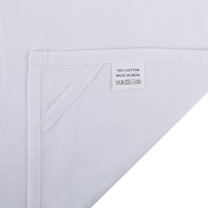 DG Collections 100% Cotton Flour Sack Towels – 24 Pack, 27x27 Inches, White, Lint-Free, Pre-Washed, Hemmed Edges – Reusable Kitchen Towels for Cleaning, Embroidery, Printing & Crafts - White