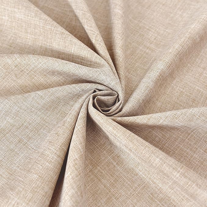 Fitable Faux Linen Beige Table Clothes 60 x 84 Inch - 2 Pack Neutral Tablecloths for Rectangle Tables, Faux Burlap Table Covers for Kitchen Dining, Wedding, Party, Farmhouse, Outdoor Picnic