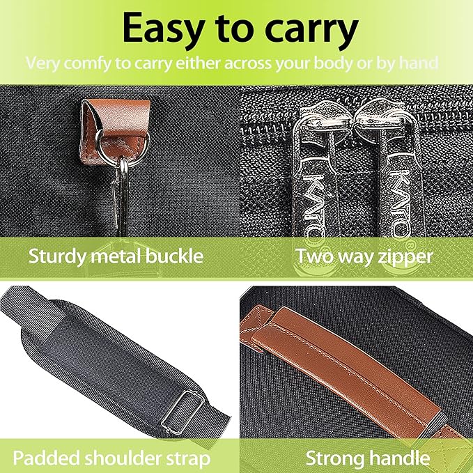 Tirrinia 4 Bottle Wine Gift Tote Carrier - Leakproof & Insulated Padded Versatile Wine Cooler Bag for Travel, BYOB Restaurant, Wine Tasting, Party, Dinner,Gift for Wine Lovers, Black