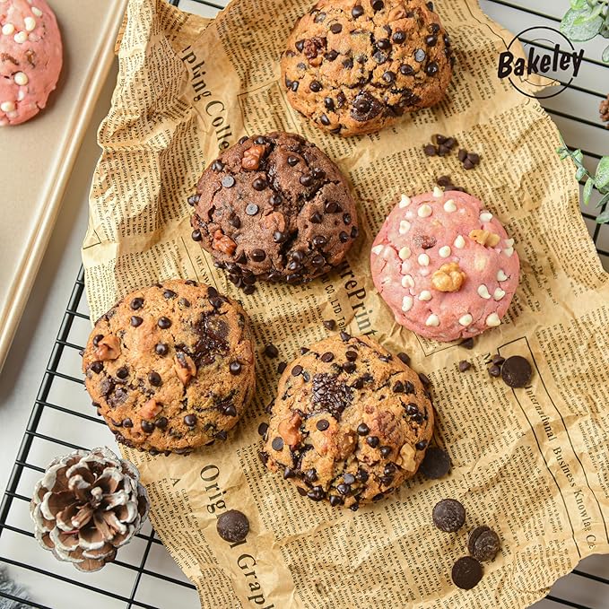 2-Piece Heavy Duty 0.8mm Baking Sheet Pan Set Quarter(9x13in)& Jelly Roll(10x15in), 2 Pack Baking Sheets Non Stick, Cookie Sheet Pan for Oven (Champagne Gold, 15.7"x10.6"/13.5"x9.6")