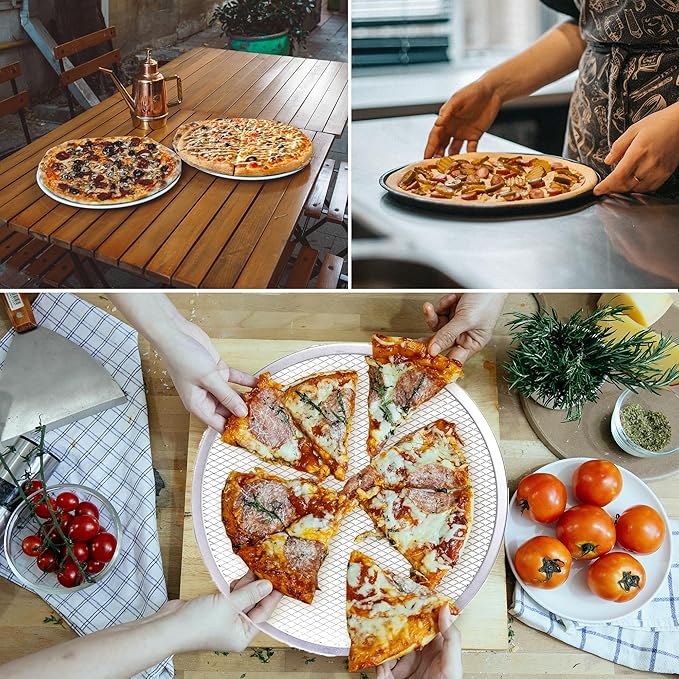 4 Pack 10 Inch Pizza Screen, Nonstick Pizza Screen Aluminum Round Pizza Baking Screen for Oven