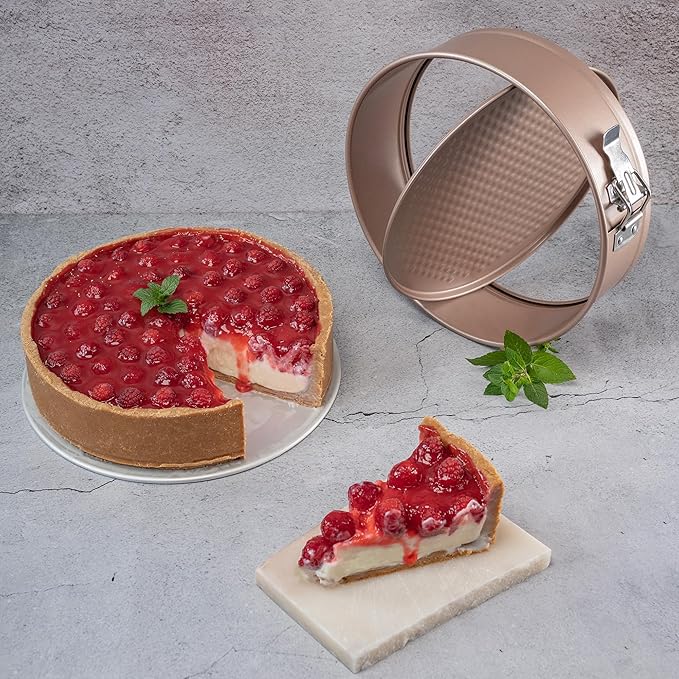 Non Toxic Nonstick 9 inch Springform Pan | 9'' Cheesecake Mold | Leakproof Spring-form Round Cake Pans | Nontoxic Non Stick Spring Form Pan for Baking | Spring-Form Pans Leak Proof