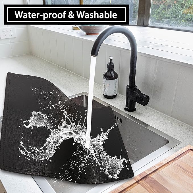 Set of 6 Faux Leather Placemats, PU Table Mats, Waterproof, Stain Resistant, Heat Resistant, Non-Slip Easy to Clean for Kitchen Dining Table,Conference Table