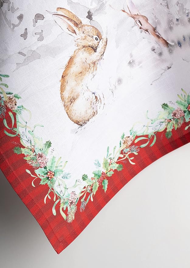 Maison d' Hermine Kitchen Towels Set of 3 100% Cotton 20" x 27.5" Reusable Cloth Tea Dish Towels Absorbent with Hanging Loop for Kitchen Dining Thanksgiving Christmas Decorations (Christmas Tradition)