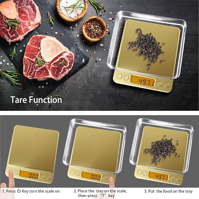 Fuzion Digital Scale .01 Gram Accuracy, 500g Mini Food Scales for Small Jewelry, Gold, Herb, Spice - Weight Gram and Oz