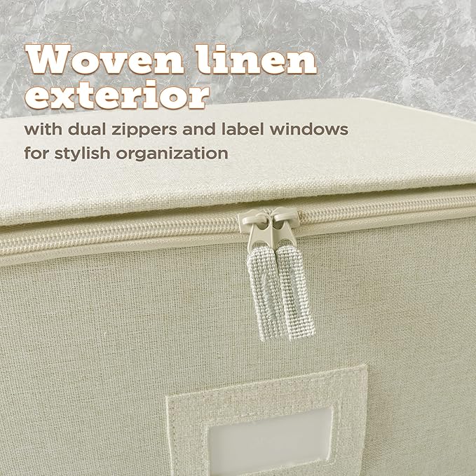 storageLAB Cup and Mug Storage Containers, Hard Shell Storage Case with Felt Dividers for Cups, Mugs, Dishes, and Glasses, Ideal for Kitchen Organizing and Moving Supplies - 1 Pack, Cream