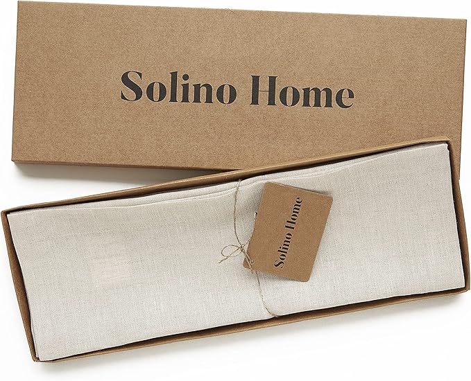 Solino Home Linen Square Placemats Set of 4 - Light Natural Placemats 14 x 14 Inch - 100% Pure Linen Table Mats for Fall, Autumn, Thanksgiving - Athena