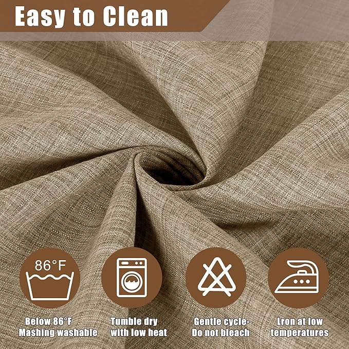 Fitable Faux Linen Tablecloth Square Wrinkle Resistant Fabric Neutral Table Cloth, Indoor Outdoor Table Cover for Kitchen Dining, Birthday Party, Farmhouse (Khaki, 54 x 54 Inch)