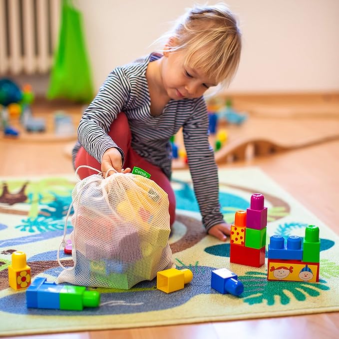 12+1 Reusable Produce Bags Grocery Washable, Organic Cotton Mesh Produce Bags, Double-Stitched & Tare Weigh, Mesh bags for vegetables, Cotton Produce Bags Reusable Washable, Produce bag 4xS, 4xM, 4xL