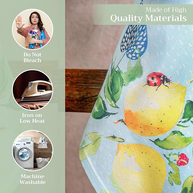 Maison d' Hermine Kitchen Towels Set of 2 100% Cotton 27.50" x 20" Reusable Cloth Tea Dish Towels Absorbent with Hanging Loop for Kitchen, Dining, Cocktail Parties Spring/Summer (Jardin D'Ete - Mint)