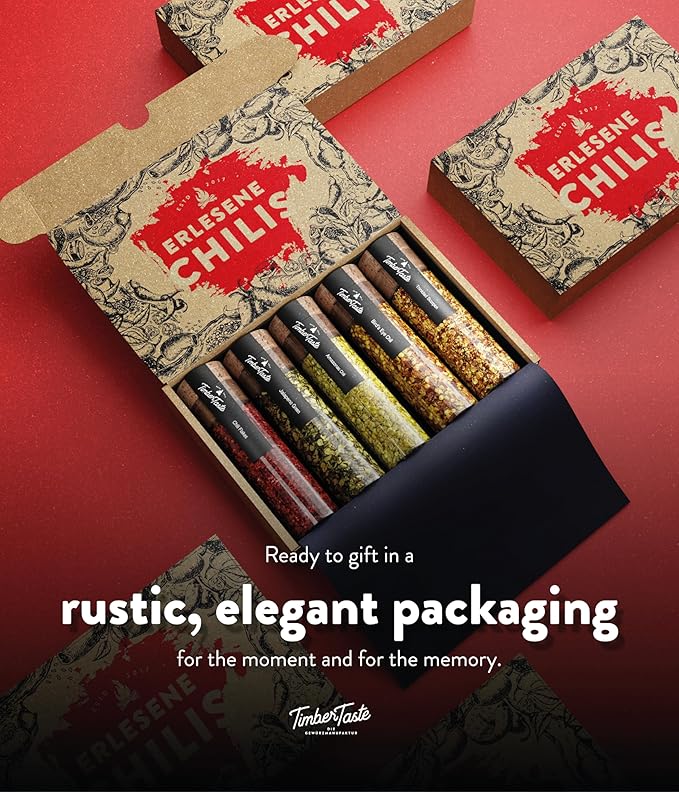 Hot Chili Spice Box for Men & Women [UP TO 600,000 SCOVILLE] – Gourmet Spices and Seasonings Sets – Exotic Spice Kit Cooking Gifts for Men Foodie Presents Hot Seasonings Collection – TIMBER TASTE®