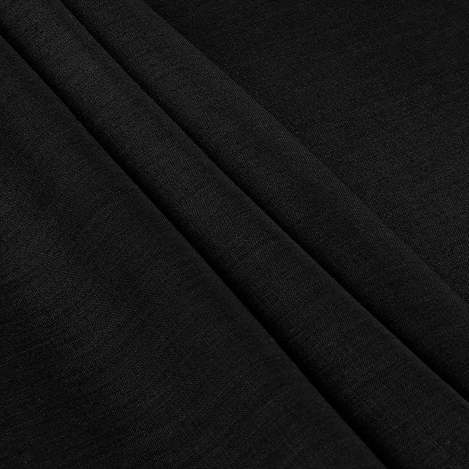 D'Moksha Homes Black Linen Tablecloth 60 x 120 Inch - 100% Pure Linen Tablecloth for Rectangle Tables - Machine Washable Table Cloth for Fall, Autumn and Halloween