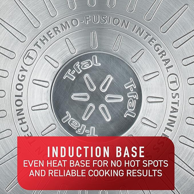 T-Fal Platinum Stainless Steel Fry Pan 12 Inch Induction Oven Safe up to 500F Cookware, Pots and Pans, Dishwasher Safe Silver