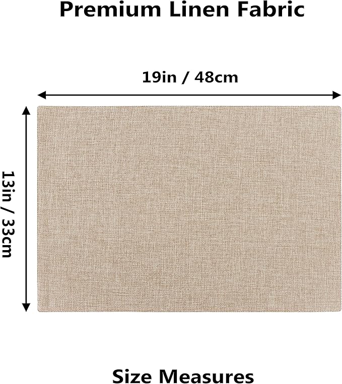 Home Brilliant Placemats Set of 8 Heat Resistant Dining Table Place Mats Plate Mat Cloth Placemats Kitchen Table Mats Indoor Outdoor, Light Linen