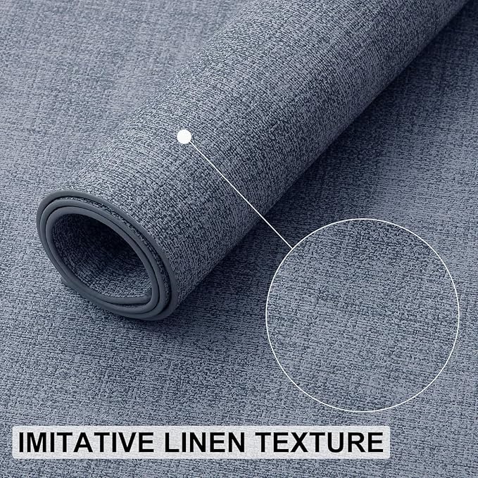 homing Faux Leather Heat Resistant Placemats 12 Packs, Waterproof Wipeable Dining PU Place Mats for Indoor & Outdoor, Easy to Clean, Denim Blue