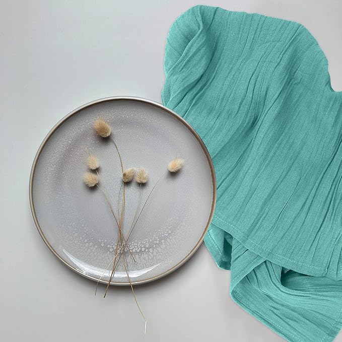 RUVANTI Flour Sack Towels 6 Pack 28x28 Inch, 100% Cotton Tea Towel, Reusable, Machine Washable, Absorbent BarTowels - Dish Cloth Perfect for Drying Dishes & Cleaning - Turquoise