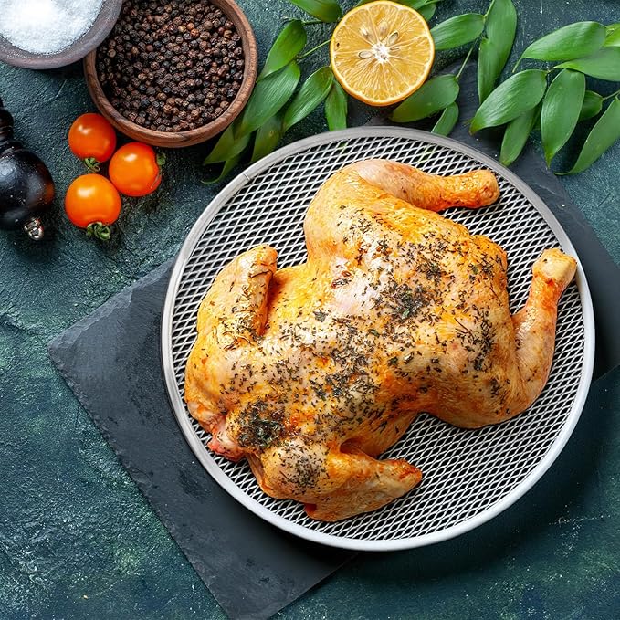 3 Pcs Pizza Screen 12 inch, Aluminum Alloy Mesh Pizza Pan with Holes, Food-Grade Screen for Oven Home Kitchen BBQ Baking Seamless Nonstick Round Baking Tray for Oven