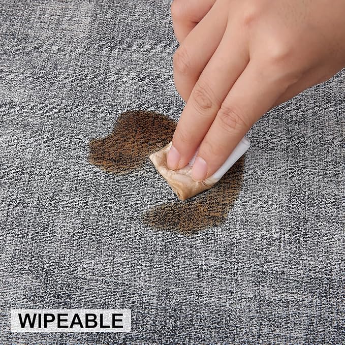 homing Faux Leather Heat Resistant Placemats 8 Packs, Waterproof Wipeable Dining PU Place Mats for Indoor & Outdoor, Easy to Clean, Smokey Grey