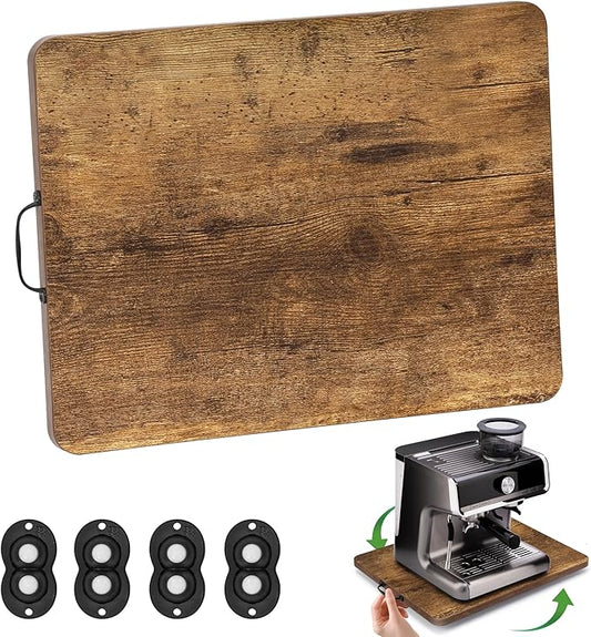 Appliance Slider, Sliding Tray for Coffee Maker, Coffee Pot Slider for Countertop, 360° Rolling Tray Appliance Slider for Kitchen Appliances- Rustic Brown (12.5” X 16”)