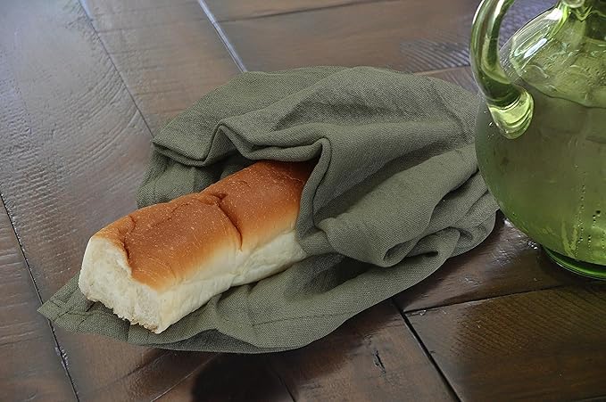 RUVANTI Flour Sack Towels 24 Pack 28x28 Inch, 100% Cotton Tea Towel, Reusable, Machine Washable, Absorbent BarTowels - Dish Cloth Perfect for Drying Dishes & Cleaning - Martini Olive