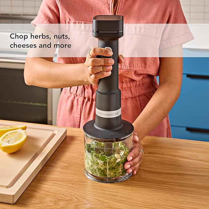 KitchenAid Go Cordless Hand Blender with Accessories - battery included, KHBRV75, Black Matte
