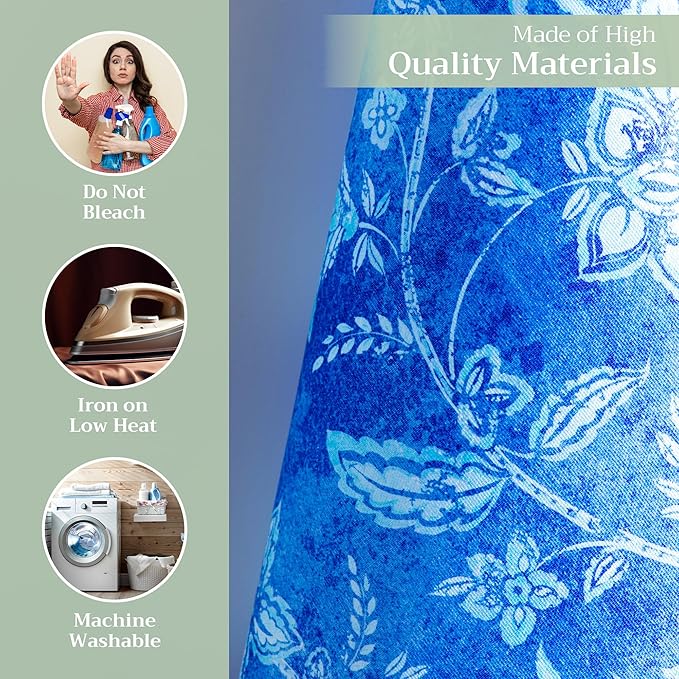 Maison d' Hermine Kitchen Towels Set of 3 100% Cotton 27.50" x 20" Reusable Cloth Tea Dish Towels Absorbent with Hanging Loop for Kitchen, Home, Dining, Cocktail Parties Spring/Summer (Indigo Love)