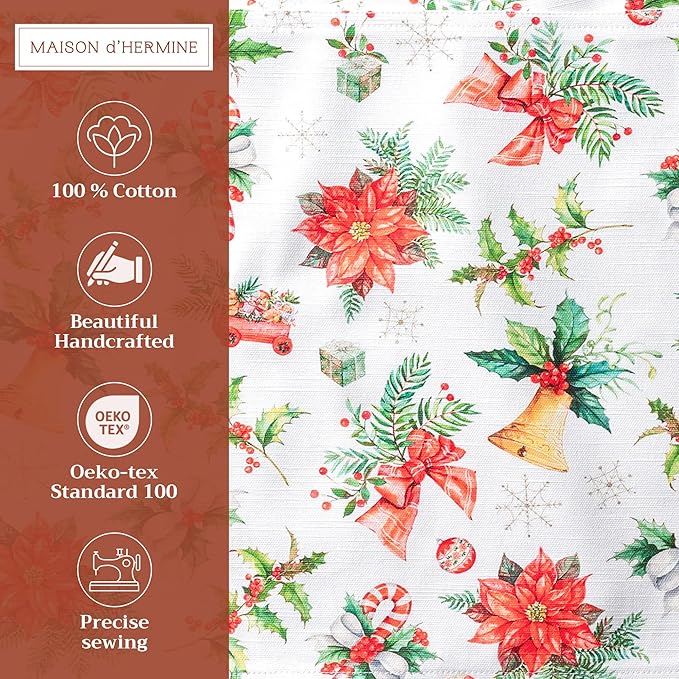 Maison d' Hermine Placemats Set of 4 100% Cotton Washable Cloth Place Mats, Reusable Table Mats for Thanksgiving Christmas Decorations Kitchen Dining Party Wedding Restaurant (Chromo, 13" x 19")