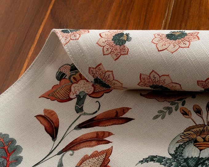 Maison d' Hermine Placemats Set of 4 100% Cotton Washable Cloth Place Mats, Reusable Table Mats for Thanksgiving Christmas Decorations Kitchen Dining Party Wedding Restaurant (Dalida, 13" x 19")