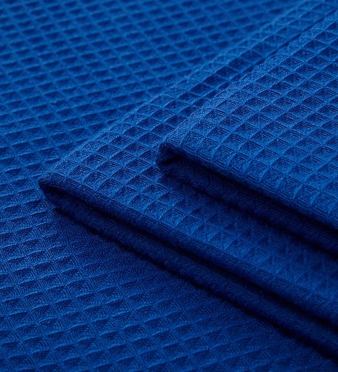 Encasa XO Kitchen Dish Towels Set | Multicolor | Waffle Weave and Flat Hand Tea Towel | 28"x18" | Quick Drying Reusable Cotton Washcloths | Multipurpose Lightweight Dishcloths Set of 12