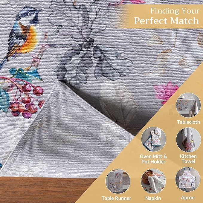 Maison d' Hermine Placemats Set of 4 100% Cotton Washable Cloth Place Mats, Reusable Table Mats for Thanksgiving Christmas Decorations Kitchen Dining Party Wedding (Equinoxe - Grey, 13" x 19")