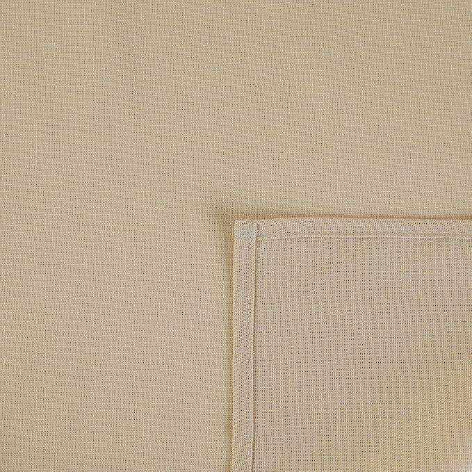 Solid Color Blended Fabric Thin Dinner Cloth Napkins - Set of 12 (40 x 40 cm) - for Events & Home Use (Beige)