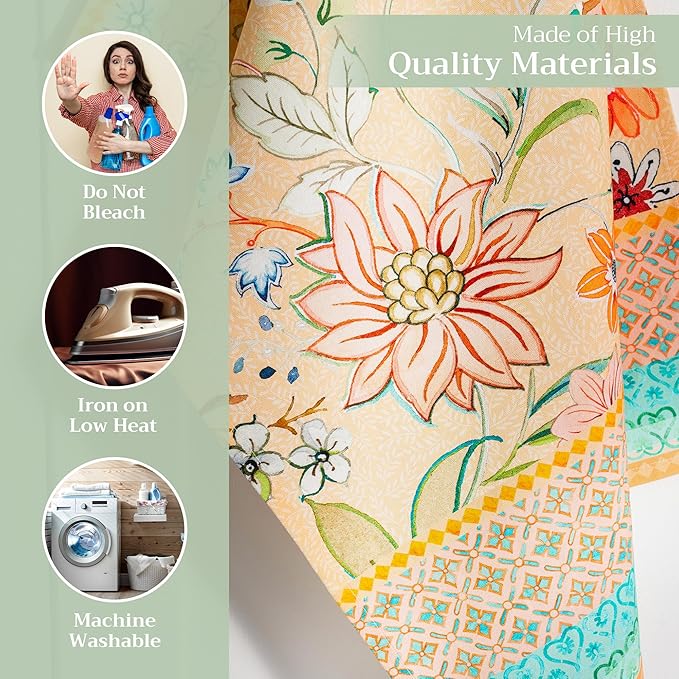 Maison d' Hermine Kitchen Towels Set of 2 100% Cotton 27.50" x 20" Reusable Cloth Tea Dish Towels Absorbent with Hanging Loop for Kitchen, Dining, Cocktail Parties Spring/Summer (Luxury Loft – Peach)