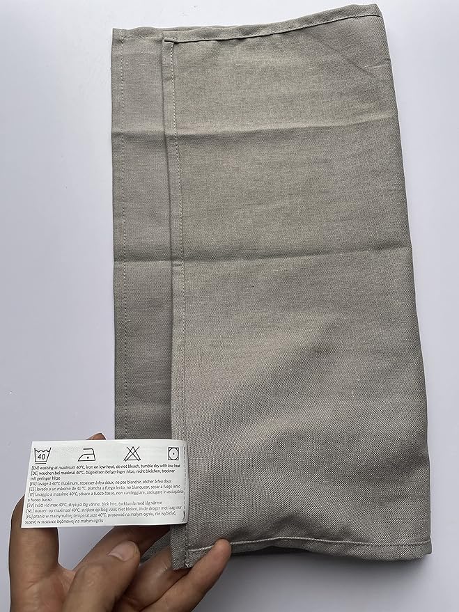 Solid Color Blended Thin Dinner Cloth Napkins - Set of 12 (40 x 40 cm) - for Events & Home Use (Silver)