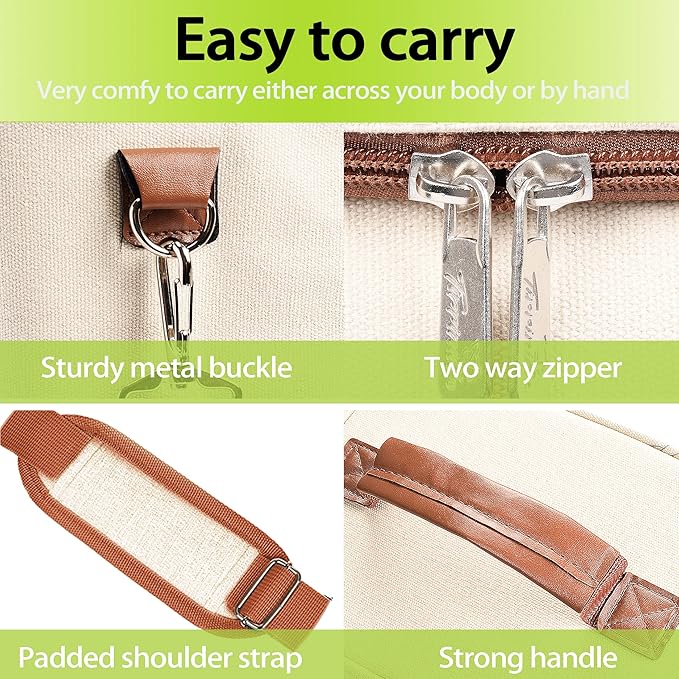 Tirrinia 4 Bottle Wine Gift Carrier - Leakproof & Insulated Padded Portable Versatile Wine Carrying Cooler Tote Bag for Travel, BYOB Restaurants, Wine Tasting, Parties,Gift for Wine Lovers, Beige