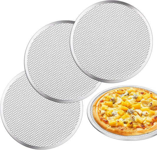 3 Pcs Pizza Screen, 12 Inch Pizza Pan for Oven, Nonstick Pizza Tray for Oven, Dishwasher Safe & Microwave Safe (12 inch)