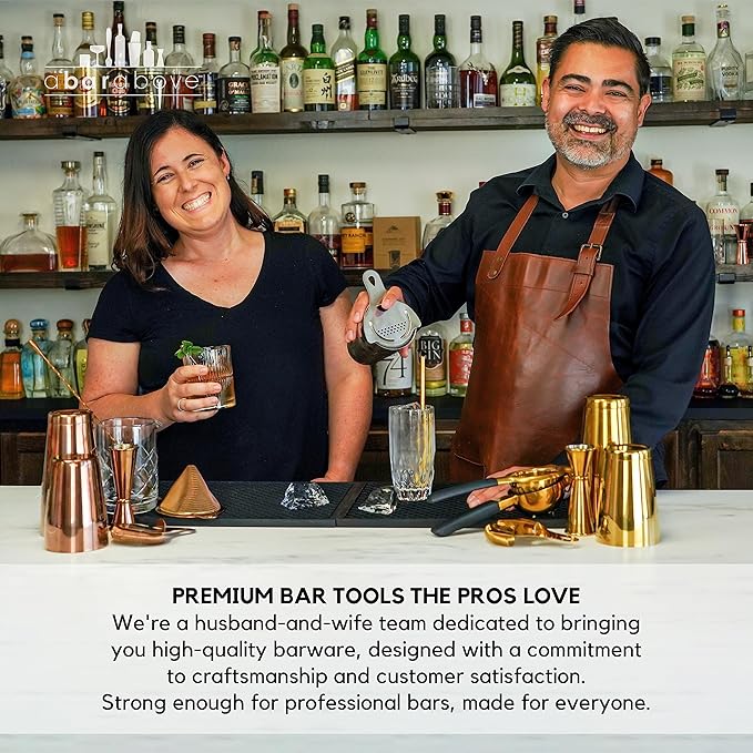 A Bar Above Premium Bell Jigger, With 10 Measurements Inside, Professional and Heavy Duty, 304 Stainless Steel Cocktail Double Jigger for Bartending, 2 Pack, Gold