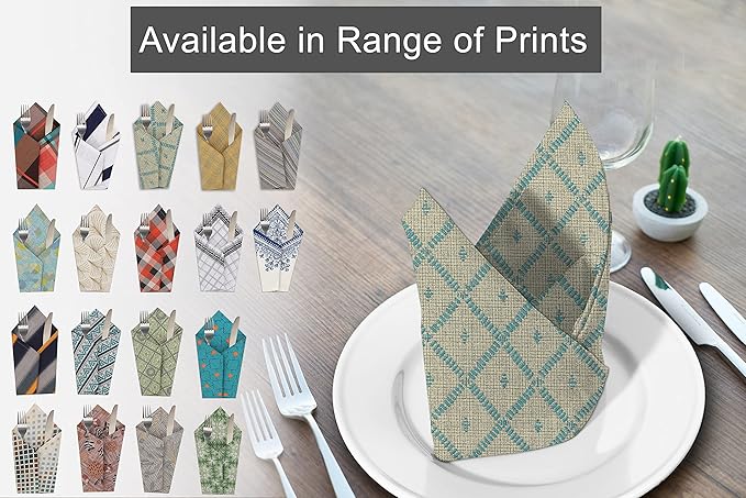 RUVANTI Cloth Napkins Set of 6 Cotton 100%, 18x18 Inches Napkins Cloth Washable, Soft, Absorbent. Cotton Napkins for Parties, Christmas, Thanksgiving, Weddings, Dinner Napkins Cloth - Linear