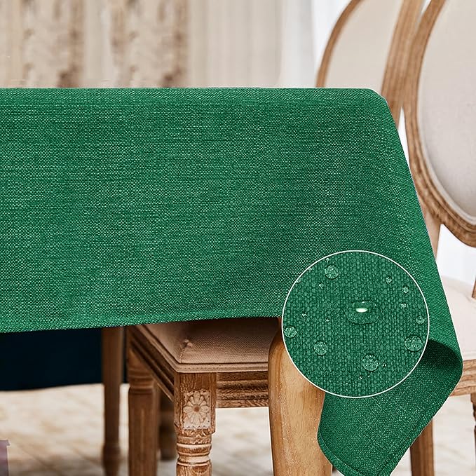 BALCONY & FALCON Rectangle Tablecloth 95" x 55" Washable Wrinkle Resistant and Water Proof Table Cloth Decorative Linen Fabric Tablecloths for Dining Parties Kitchen Wedding and Outdoor Use