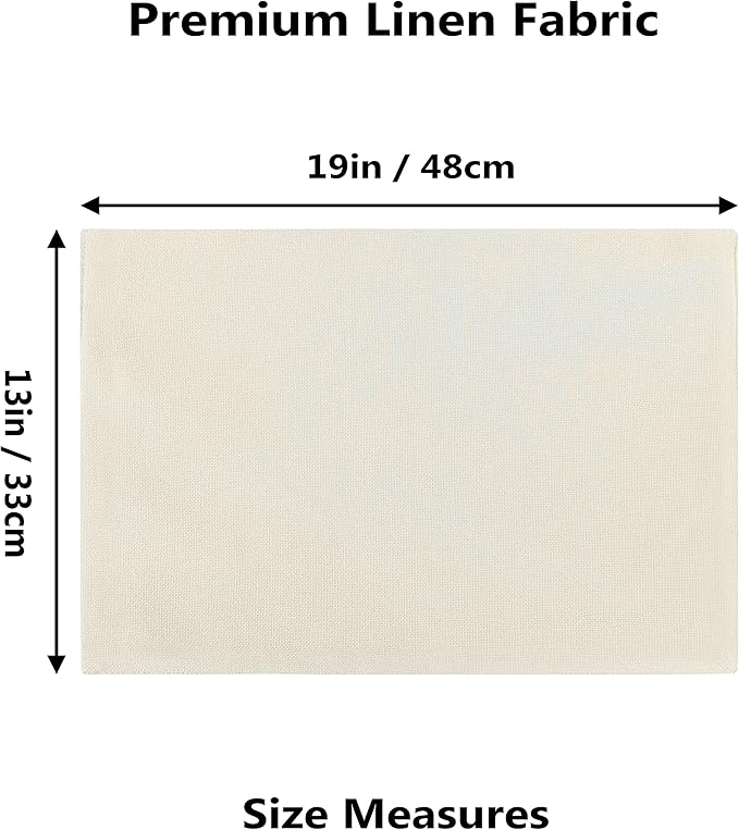 Home Brilliant Place Mats Indoor Set of 6 Cloth Place Mat Heat Resistant Dining Table Place Mats for Kitchen Table, 13 x 19 inches, Cream
