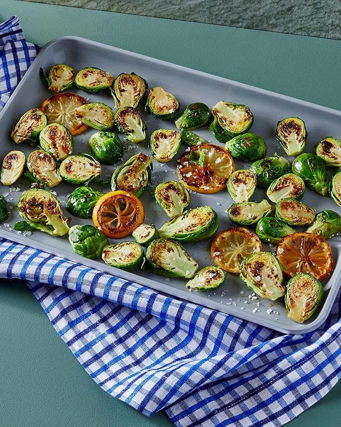 Caraway Non-Stick Ceramic Baking Sheet Trio - Naturally Slick Ceramic Coating - Non-Toxic, PTFE & PFOA Free - 18 x 13" Large, 15 x 10" Medium, & 9" x 13" Small - Gray