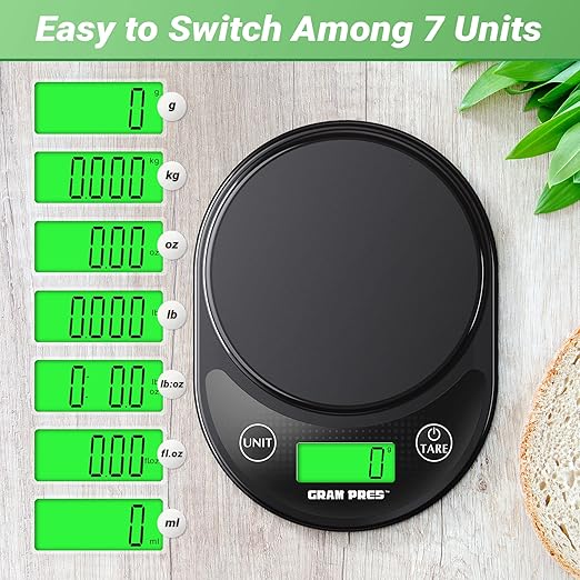 Food Kitchen Scale Digital Weight Grams and Oz with IPX6 Waterproof，Professional Digital Kitchen Food Scale 11lb/0.01oz with LCD Display for Weight Loss Dieting Baking Cooking