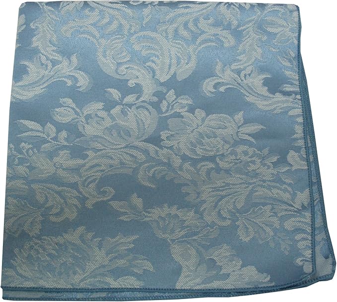 Ultimate Textile Miranda Damask Slate Blue Cloth Napkins - 17" x 17" (Set of 24) Square Washable Cotton Polyester for Wedding, Party & Dining Events
