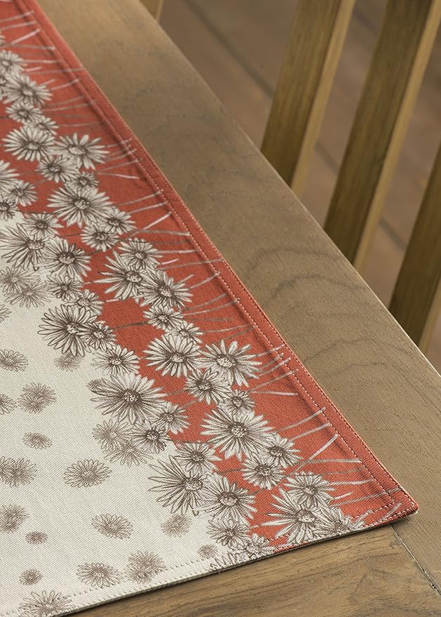 Maison d' Hermine Placemats Set of 4 100% Cotton Washable Cloth Place Mats, Reusable Table Mats for Thanksgiving Christmas Decorations Kitchen Dining Party Wedding Restaurant (Bagatelle, 13" x 19")