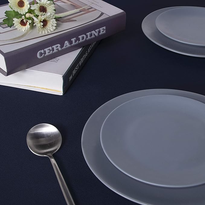 sancua Rectangle Tablecloth - 54 x 120 Inch - Water Resistant Spill Proof Washable Polyester Table Cloth, Decorative Fabric Table Cover for Dining Tables, Buffet Parties and Camping, Navy