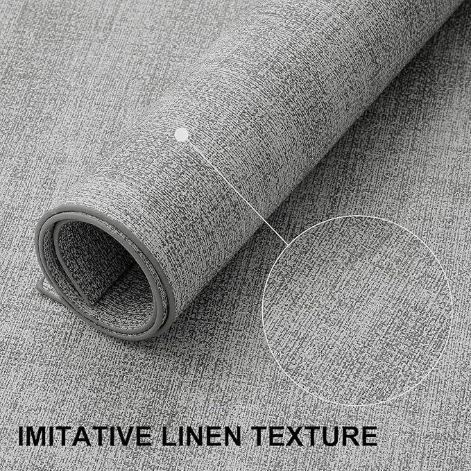 homing Faux Leather Heat Resistant Placemats 4 Packs, Waterproof Wipeable Dining PU Place Mats for Indoor & Outdoor, Easy to Clean, Light Grey