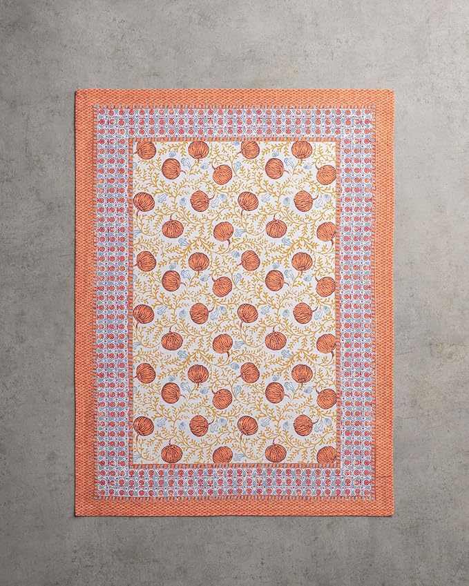 Maison d' Hermine Kitchen Towels Set of 3 100% Cotton 20" x 27.5" Reusable Cloth Tea Dish Towels Absorbent with Hanging Loop for Kitchen Dining Thanksgiving Christmas Decorations (Harvest Festival)