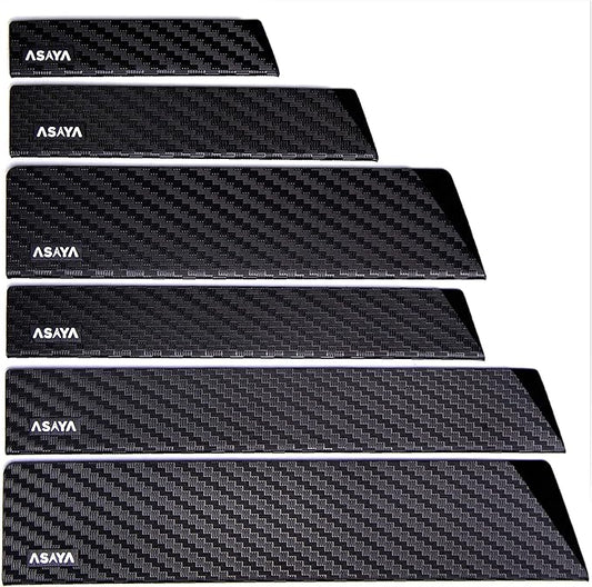 Asaya Professional Knife Edge Guards -Universal Blade Covers - Extra Strength, ABS Plastic and BPA-Free Felt Lining, non-Toxic and Food Safe - Knives Not Included (6Pcs)