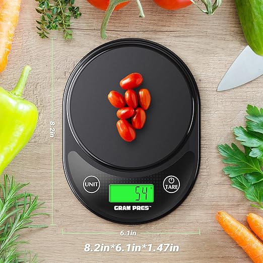 Food Kitchen Scale Digital Weight Grams and Oz with IPX6 Waterproof，Professional Digital Kitchen Food Scale 11lb/0.01oz with LCD Display for Weight Loss Dieting Baking Cooking