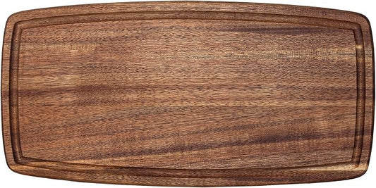 TB Home Acacia Wood Cutting Board with Juice Groove, Wooden Chopping Board for Kitchen, 14” x 7” x 5/8”